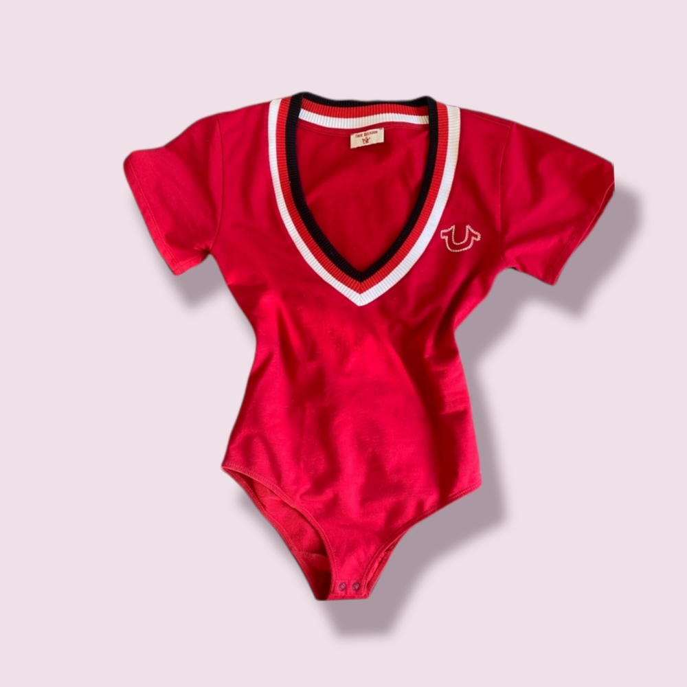 TRUE RELIGION Red Tshirt Bodysuit 🐴